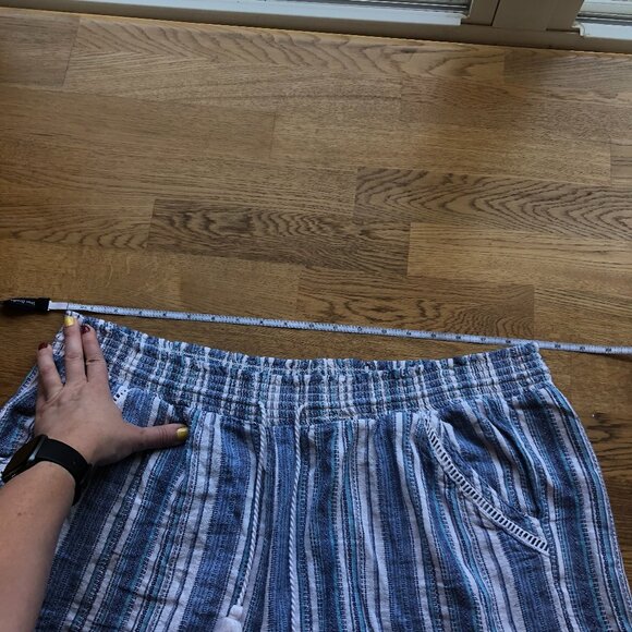 BRIGGS Linen Blend Striped Shorts Blue White Size XXL - Picture 10 of 12